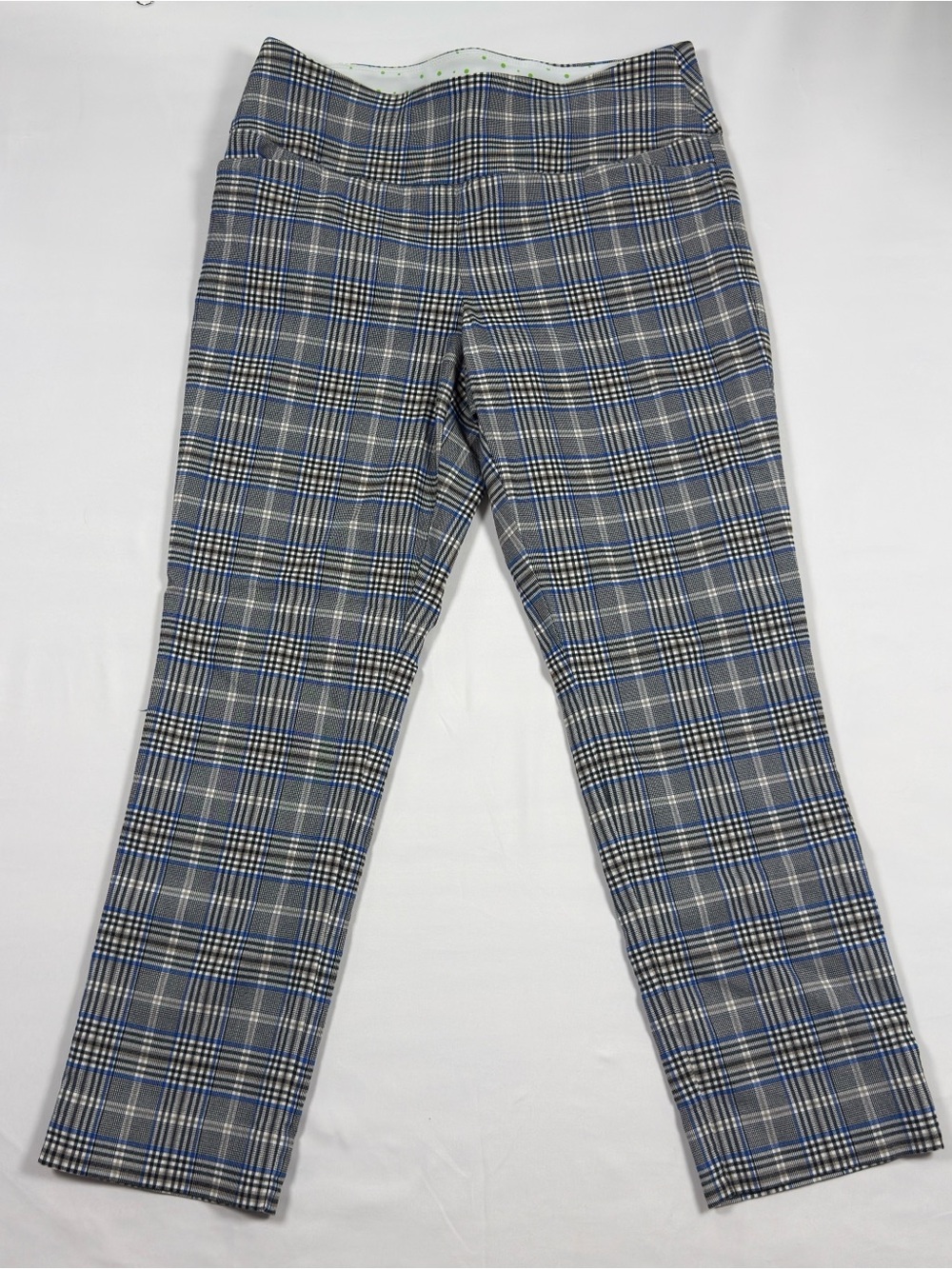 Women’s Swing Control Straight-Leg Plaid Golf Pants Pants in Gray and Blue